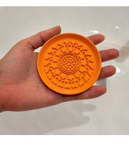 3D Baskı Makyaj Fırçası Temizleme Pedi - Desenli Aparat-Turuncu