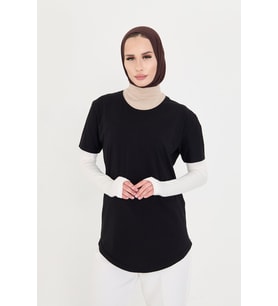 Krem Tesettür Parmak Geçmeli Kolluk Viskon Düz 1024_40