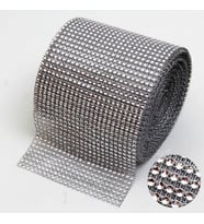 Taş Görünümlü 24 sıra Plastik Şerit Gümüş ( En 12 cm = 24 Sıra Taş)  1 metre
