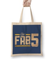 Basketball Team Logo Fab 5 Basket Ball Bez Çanta Uzun Saplı