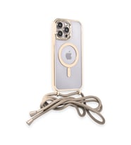 İphone 12 Pro Kılıf Divo Lazer Askılı Magsafe Kapak - Gold
