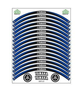 Yamaha Mavi Siyah Uyumlu Reflektörlü 1 Set Jant Şeridi