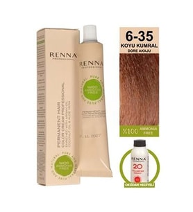 Renna AMONYAKSIZ Bitkisel Yıpranmış Saçlar İçin Saç Boyası 6-35 DORE AKAJU 60ml