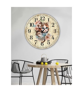Retro Tasarımlı Duvar Saati 35X35 CM (Baskılı)