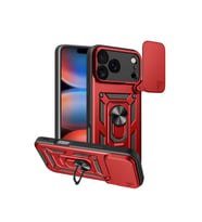 Apple İphone 17 Pro Pars Lens Yüzüklü Silikon - Kırmızı