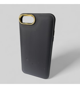 Iphone 7-8 Plus siyah Renk Gold Kamera Çerçeveli Silikon Telefon Kılıfı