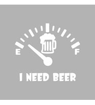 I Need Beer Araba Sticker  siyah 18x16 CM (Beyaz)