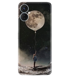 Tecno Spark 9T Kılıf Resimli Desenli Baskılı Silikon Moon Baloon 1368