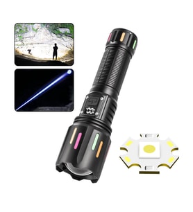 Periboia 30W Zoomlu Led Powerbank Özellikli Şarjlı Profesyonel El Feneri PS-9954 (Çok Renkli)