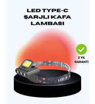 COB + XPE LED Kafa Feneri 800 Lumen USB Type C Şarjlı Çok Modlu