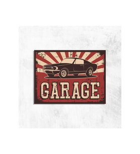 Garage Retro Vintage Mdf Ahşap Tablo