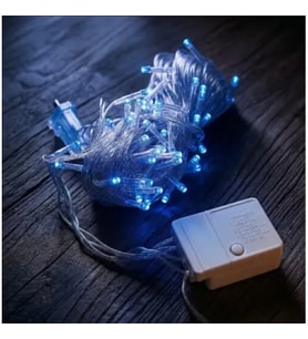 10m 100 Led Damla Uçlu Mavi Işık Şeffaf Kablo