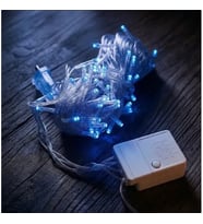 10m 100 Led Damla Uçlu Mavi Işık Şeffaf Kablo