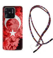 Xiaomi Poco X3 Pro M4 Pro X4 Pro C40 10C Kılıf Boyun Asklı Rasta Silikon Şanlı Türk Bayrağı 1315