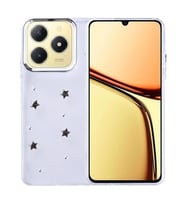 Coverzone Realme C61 ile uyumlu K?l?f Airbag K�?eli 2mm Kamera �?k?nt? Korumal? Simli ?effaf Bask?l? Z-Kutup Kapak Y?ld?z