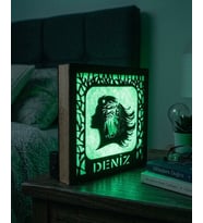 Kişiye Özel Siluet Tasarımlı Dekoratif LED Gece Lambası (Yeşil)