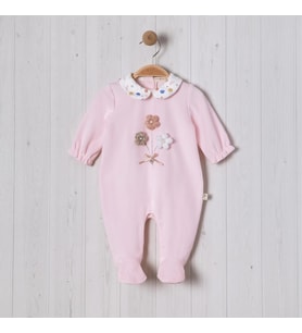 ÖRME ÇİÇEK AKSESUARLI KIZ BEBE TULUM