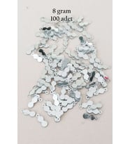 Oya Abiye Bileklik Kolye Pleksi Metalik Plastik Pul Gümüş Renk 8 gram 100 adet - BNC508