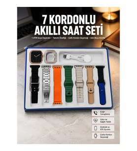 Mey İthalat® Akıllı Saat Unisex Akıllı Saat Çoklu Kordon Seçeneği Çelik Kordon Plastik Kordon Yeni N