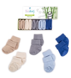Novibaby 5'li Bambu Yenidoğan Bebek Çorap I Winter Boy I 0-6 ay (Karışık)