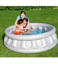 Su Pompalı-Bestway 51080,Mega Gri Metalik Şişme Havuz-152x43cm (Mavi)