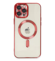 Pilelistore   iPhone 12 Pro Max Kılıf Kross Magneticsafe Kapak - Kırmızı