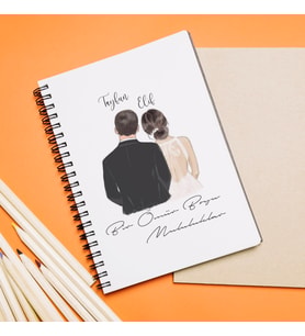 Gelin & Damat ( Bir Ömür Boyu Mutluluklar ) Tasarımlı Defter Kişiye Özel