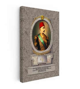Kanvas Tablo Sultan Mehmed Reşad Üniformalı Portre Osmanlı Tablosu Ev Ofis Duvar Dekoru