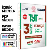 2026 TYT MEBİ-OGM 3 ADIM Türkçe Soru Bankası RENKLİ A4 Boyut Video Çözüm BASKI ÜCRETİ