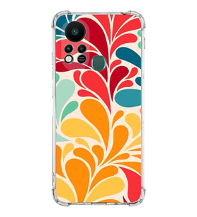 PrintiFy İnfinix Hot 11s Uyumlu Retro Color 5 Baskılı Şeffaf Köşe Korumalı Antişok Kılıf