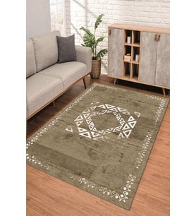 Dijital Kaymaz Taban Yıkanabilir Renkli Salon Halısı Mutfak Halısı Yolluk ND-SD-1051 (Kahverengi)