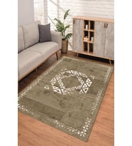 Dijital Kaymaz Taban Yıkanabilir Renkli Salon Halısı Mutfak Halısı Yolluk ND-SD-1051 (Kahverengi)