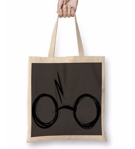 Sketchy Harry Potter Gözlüğü Bez Çanta Uzun Saplı