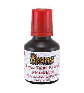 Brons Beyaz Tahta Kalemi Mürekkebi 30 cc. Kırmızı 