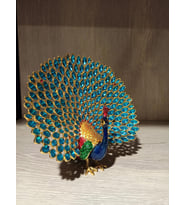 Swarovski Taşlı  Tavus Kuşu Mücevherlik / Dekoratif Biblo (Beyaz)