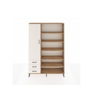Arges Gardrop 9 Raflı 3 Çekmeceli 3 Kapaklı 132x30x195 Çam-Aytaşı
