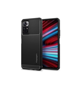 Spigen Redmi Note 11T 5G ile Uyumlu Kılıf Rugged Armor Matte Black (Siyah)