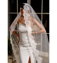 Gelinlik Duvağı Ve Nikah Duvağı 230 Cm,İşlemeli Duvak (Beyaz)