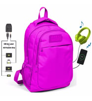 Coral High Pembe Kız Çocuk İlk ve Ortaokul Sırt Çantası - USB ve AUX Çıkışlı