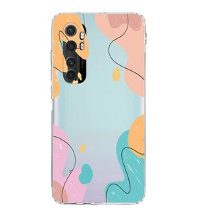 Xiaomi  Mi Note 10 Lite  Kamera Korumalı Kapak Karışık Renkler Tasarımlı Şeffaf  Kılıf