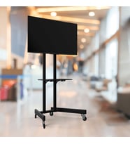 ALPIN TV/Fuar Standı Bilgisayar Askı Aparatlı Metal Ayaklı Tekerlekli TV Sehpası/Ünitesi 40” inç – 75” inç