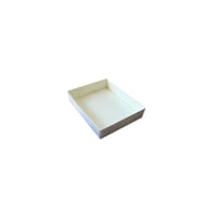 Asetat Kapaklı Karton Kutu Mermer Desenli 12X15X3 CM (10 Adet)  Krem