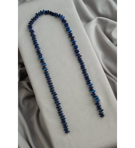 Hematit Doğal Taş Parlak Mavi Üçgen Kesim 6x3mm Dizi [AA]