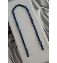 Hematit Doğal Taş Parlak Mavi Üçgen Kesim 6x3mm Dizi [AA]