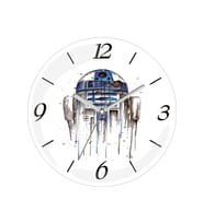 R2-d2 Star Wars Sessiz Akar Bombeli Gerçek Cam Duvar Saati