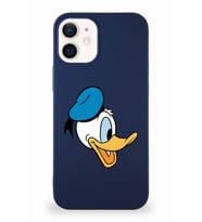 Apple iPhone 12 Mini Soft Premier Kapak Donald Duck-F Tasarımlı Silikon Kılıf - Lacivert (Şeffaf)