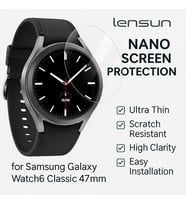 Lensun Şeffaf Nano Ekran Koruma – Samsung Galaxy Watch6 Classic 47mm