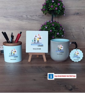 İnsan Kaynakları Uzmanı Dekoratif Taş, Kalemlik, Sihirli Oval Kupa Bardak, Ahşap Anahtarlık Hediye (Model 1)