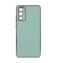 Samsung Galaxy A03S Kılıf Kenarları Gold Kamera Korumalı Renkli Pastel Silikon Açık Yeşil BARK (Açık Yeşil)