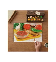 Acı Sos ve Sebzeler Tasarımı 240 parça Ahşap Puzzle Ahşap Kutuda MP01892